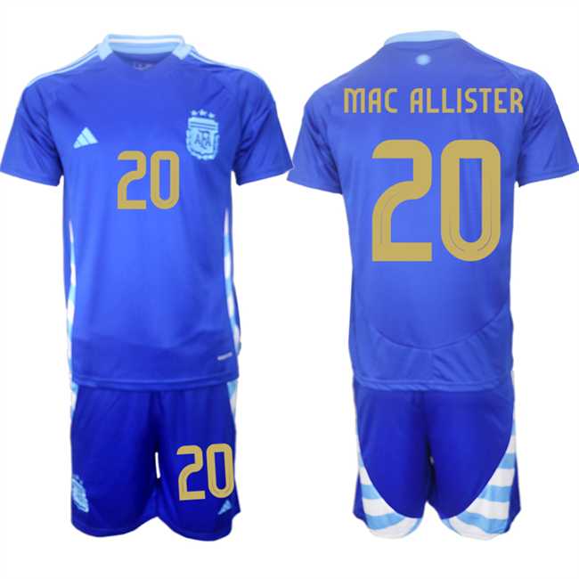 Men's Argentina #20 Alexis Mac Allister Blue 2024-25 Away SoccerJersey Suit,We sell and wholesale Men's Argentina #20 Alexis Mac Allister Blue 2024-25 Away SoccerJersey Suit on line form chian!
